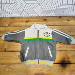 Old‎ Navy Little Mike's (3-6 MOS)  Zip Jacket Gray Green Yellow Retro Style